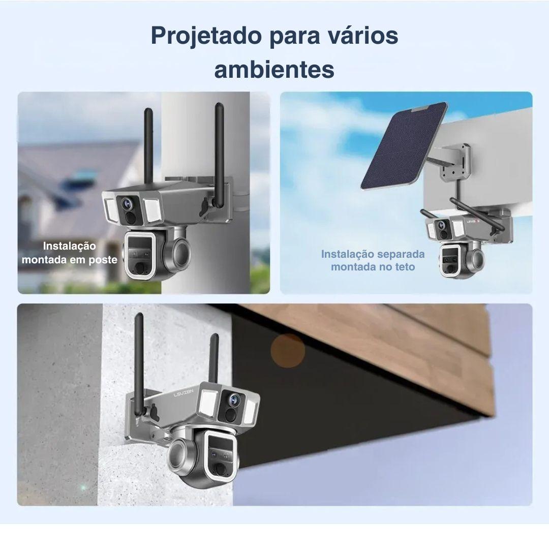 Câmera Solar 4G e Wi-Fi 12MP Dupla Lente com Zoom 10X