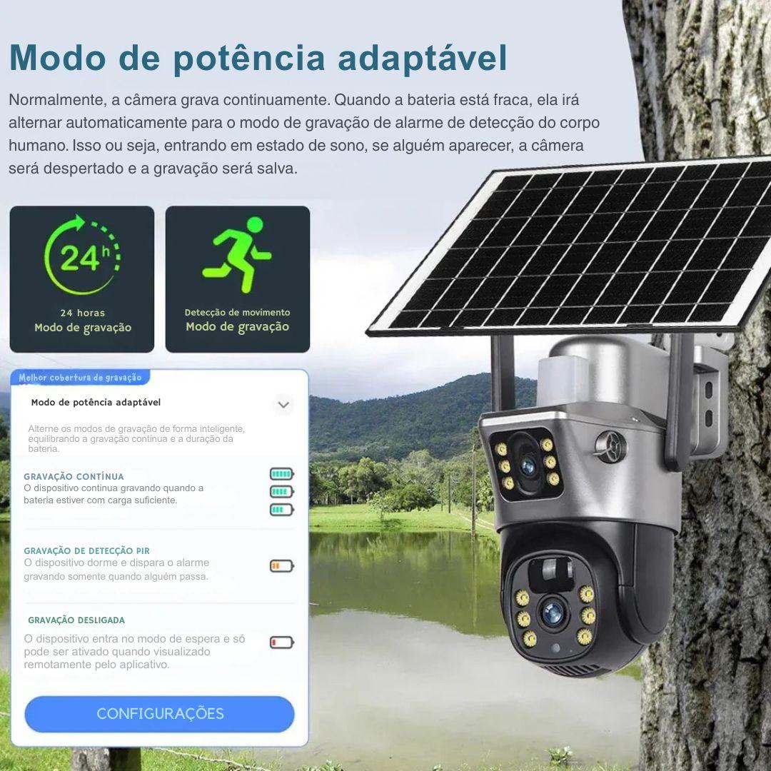 Câmera Solar 4K com Lente Dupla e 4G/WiFi