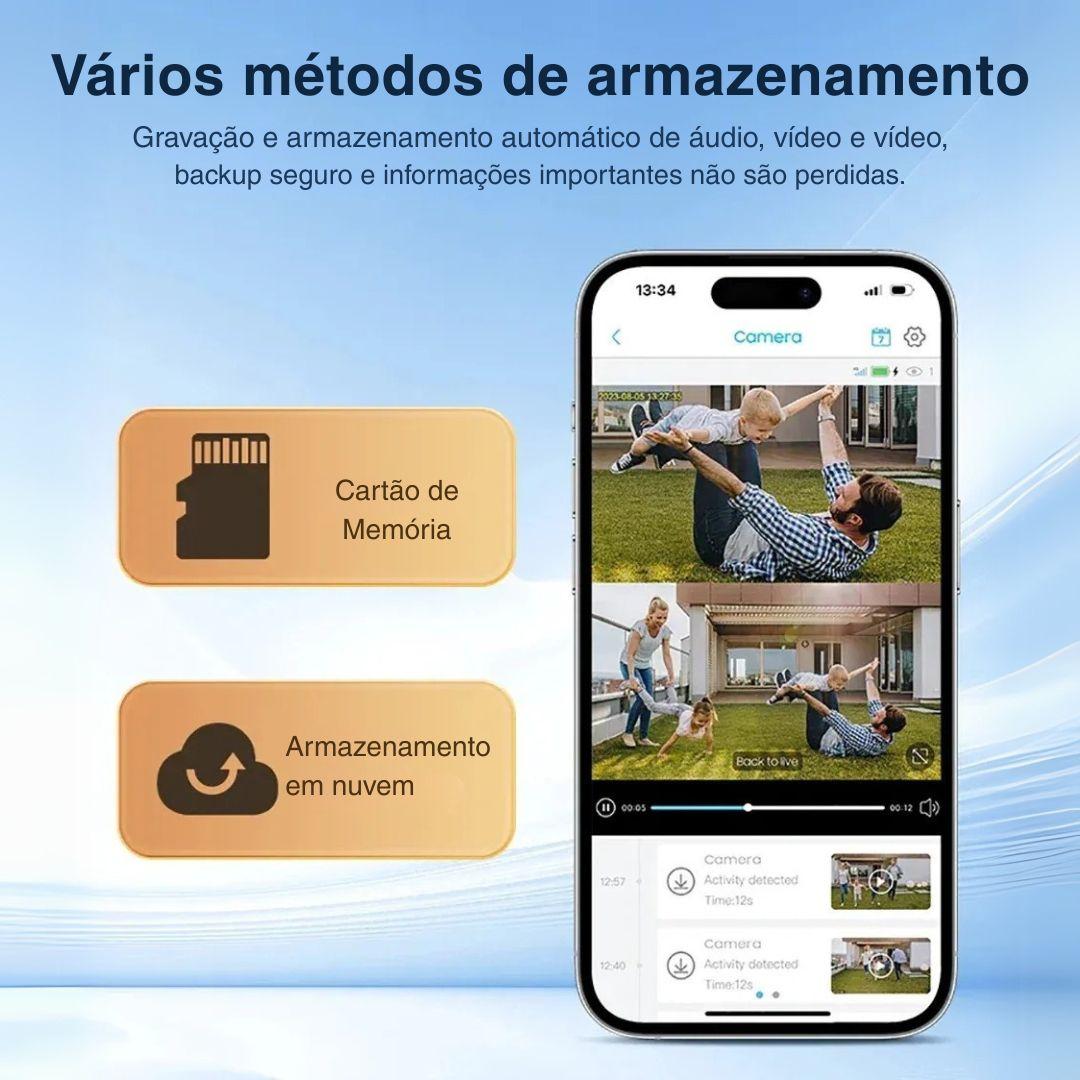 Câmera Solar 4K com Lente Dupla e 4G/WiFi