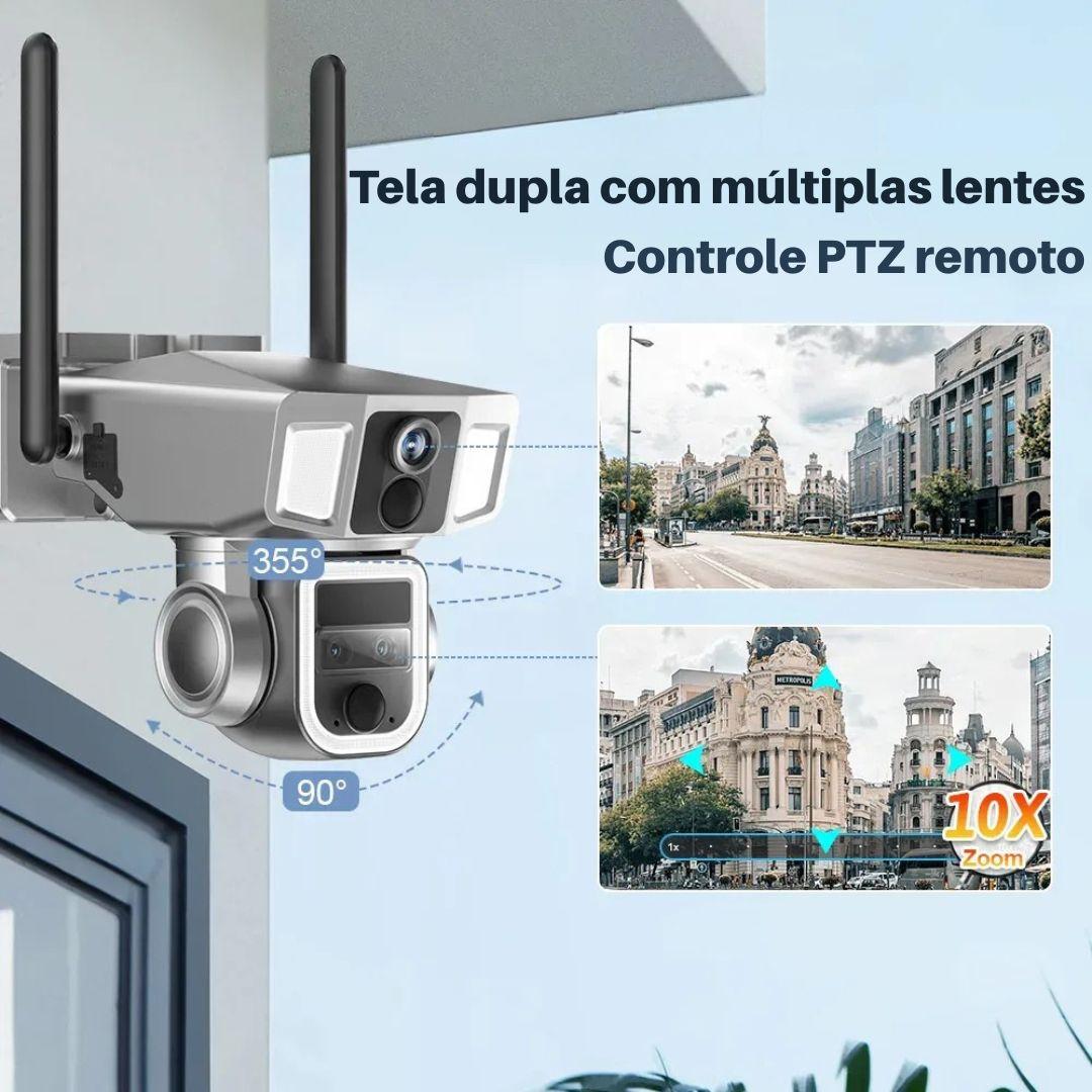 Câmera Solar 4G e Wi-Fi 12MP Dupla Lente com Zoom 10X