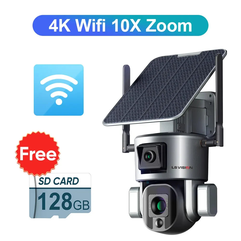 Câmera Solar 4K com Zoom Óptico 10X e Rastreamento - Akada Brasil