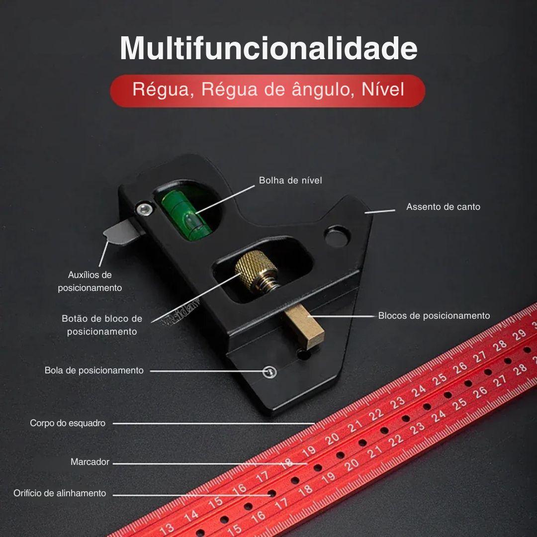 Esquadro Ajustável com Nível de Bolha 45°/90° - Precisão e Versatilidade para Medições Perfeitas