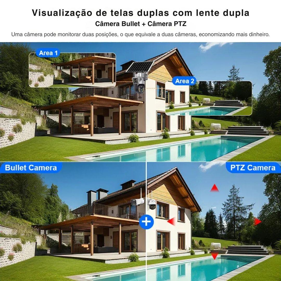 Câmera Solar 4K com Lente Dupla e 4G/WiFi