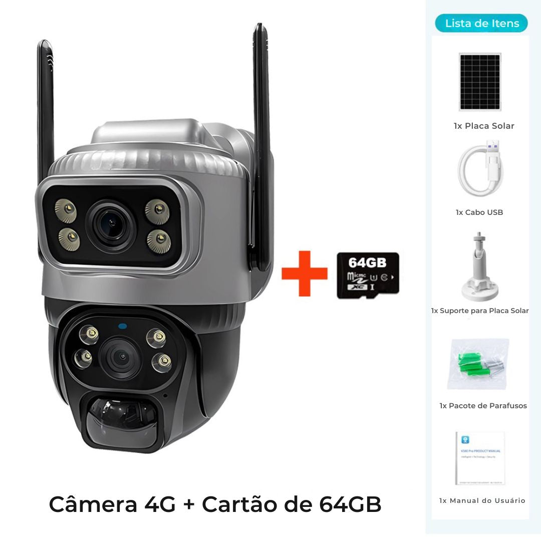 Câmera Solar 4G com Visão Noturna 8MP - Akada Brasil