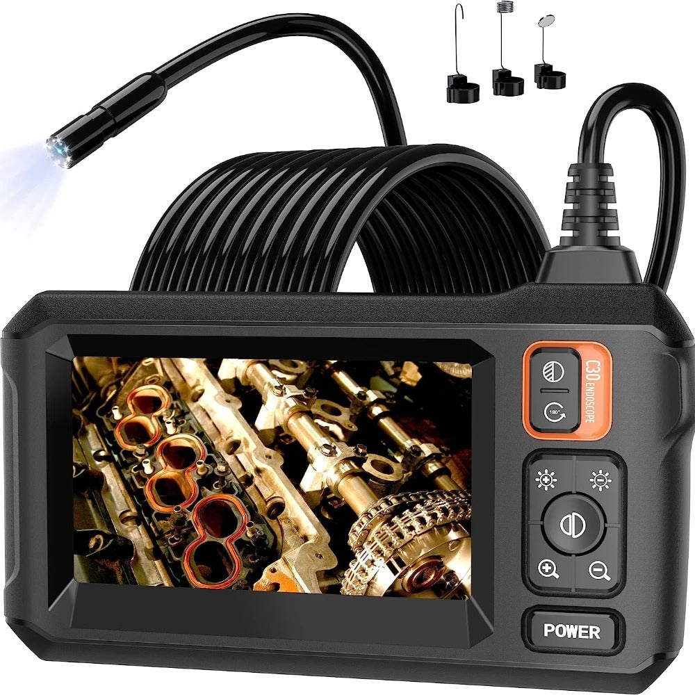 Câmera Endoscópica Full HD 1080P com Tela IPS e Proteção IP67