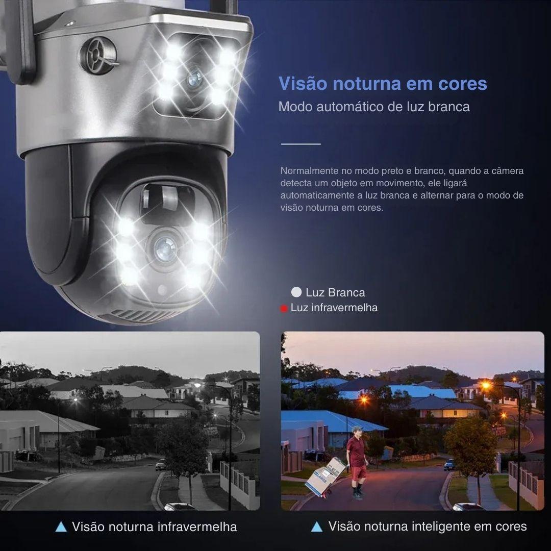 Câmera Solar 4K com Lente Dupla e 4G/WiFi
