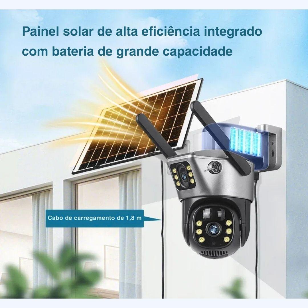 Câmera Solar 4K com Lente Dupla e 4G/WiFi