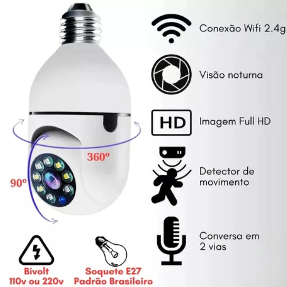 Câmera de Segurança Wi-Fi IP Full HD com Visão Noturna e Áudio Bidirecional - Akada Brasil