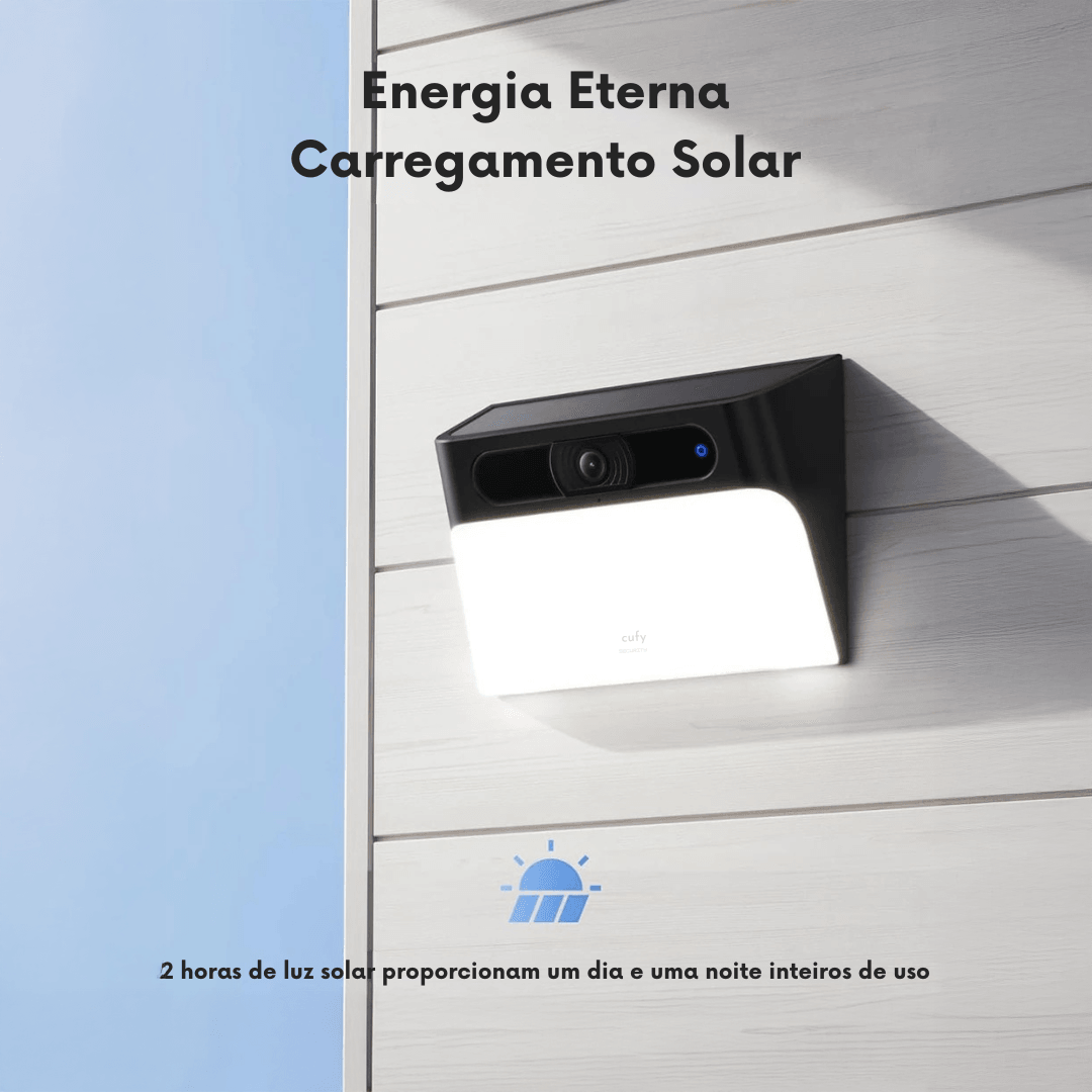 Câmera Solar 2K com Luz de Parede Integrada - CAMPROTEC - Akada Brasil