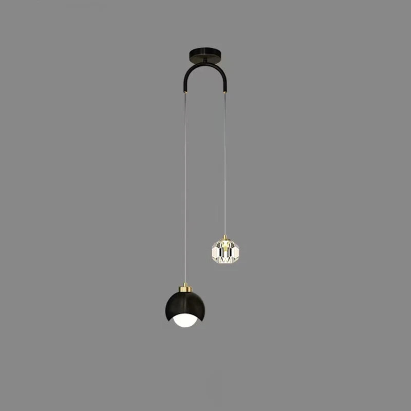 Moderno simples pingente de cristal luz luxo quarto cabeceira pendurado lâmpada nordic minimalista longa linha sala estar decoração casa