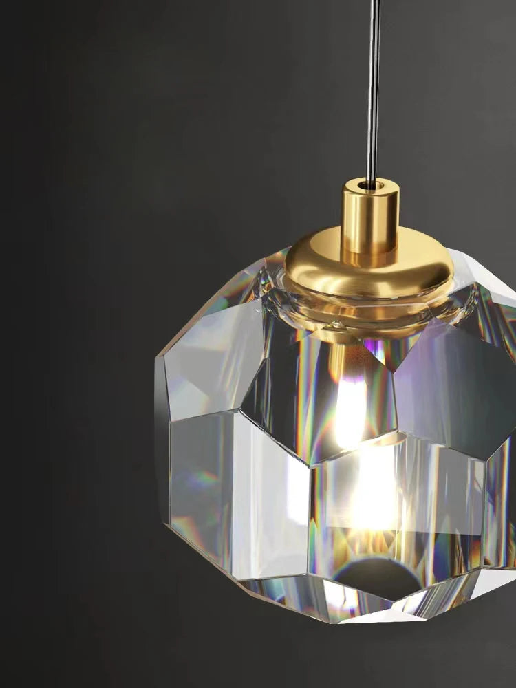 Moderno simples pingente de cristal luz luxo quarto cabeceira pendurado lâmpada nordic minimalista longa linha sala estar decoração casa