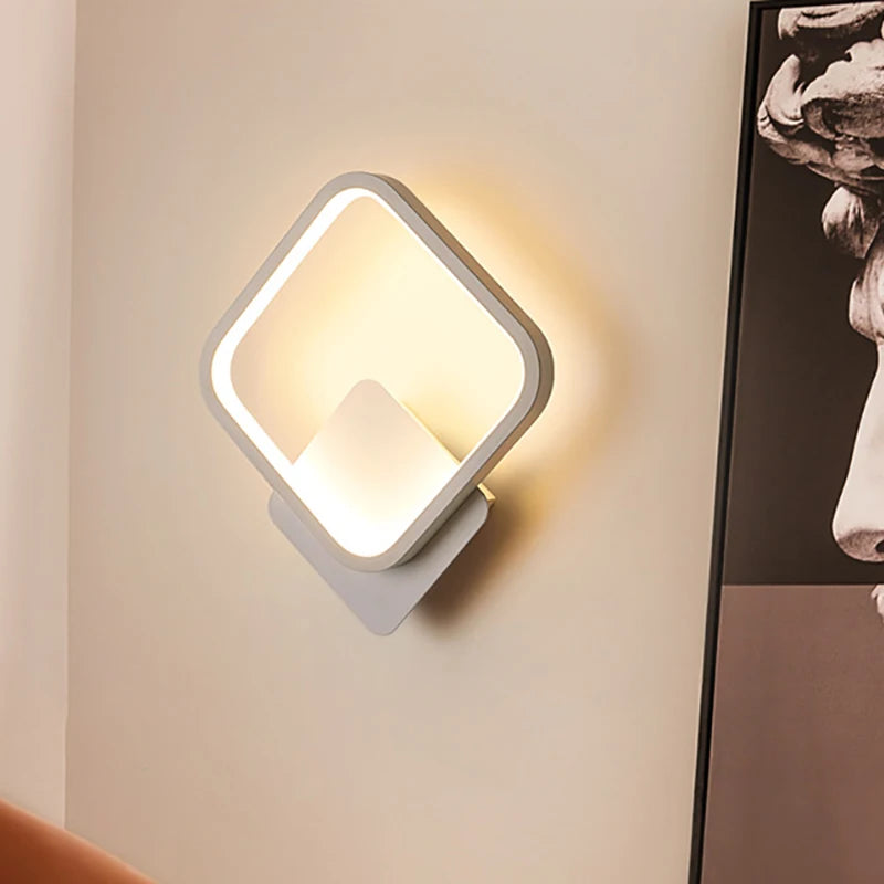 Moderna lâmpada de parede led redonda luz alumínio decoração para casa para cabeceira sala estar corredor estudo starway arandela luminária
