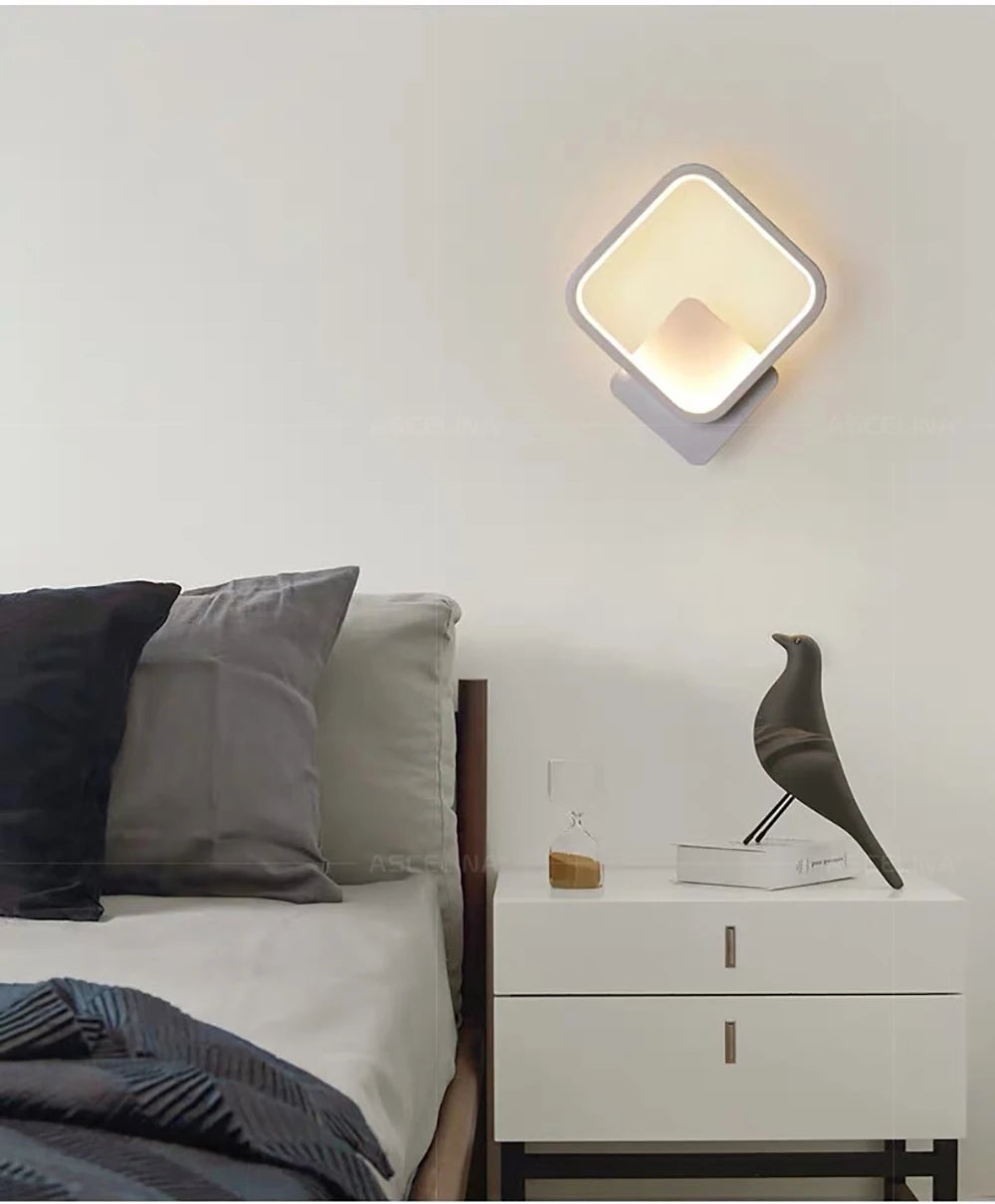 Moderna lâmpada de parede led redonda luz alumínio decoração para casa para cabeceira sala estar corredor estudo starway arandela luminária