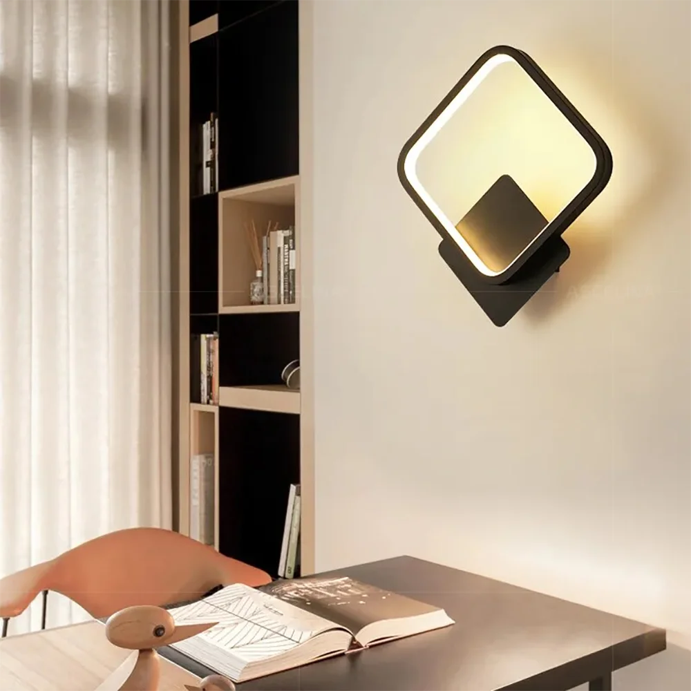Moderna lâmpada de parede led redonda luz alumínio decoração para casa para cabeceira sala estar corredor estudo starway arandela luminária