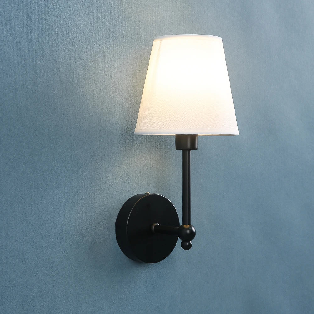 Lâmpada de parede retro americana para quarto, lâmpada de cabeceira, brilho do espelho, candelabro de luxo, abajur de tecido, TV Wall Lights