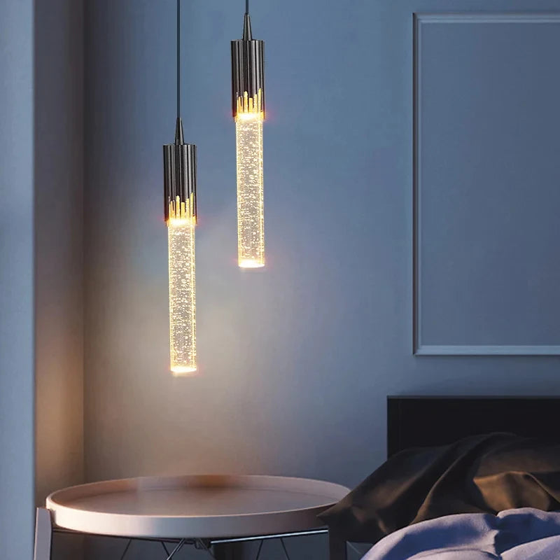 Nordic cristal luzes pingente led lâmpada do teto cabeceira pendurado iluminação para sala de estar cozinha quarto teto decoração casa