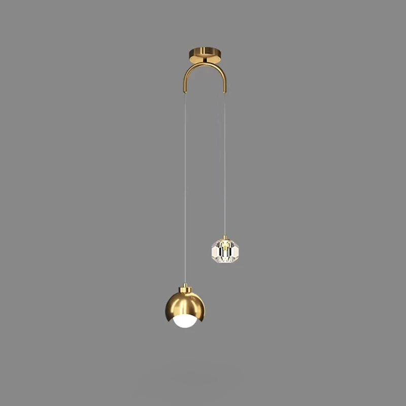 Moderno simples pingente de cristal luz luxo quarto cabeceira pendurado lâmpada nordic minimalista longa linha sala estar decoração casa