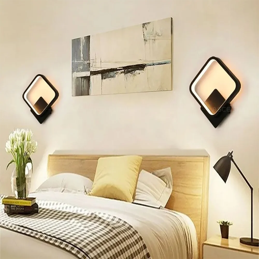 Moderna lâmpada de parede led redonda luz alumínio decoração para casa para cabeceira sala estar corredor estudo starway arandela luminária