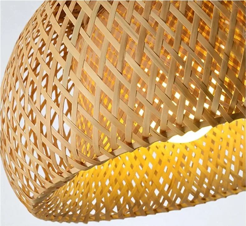 Lanterna de bambu 30cm luminária natural rattan vime e27 led lustres tecidos à mão abajures luminária pendurada luz
