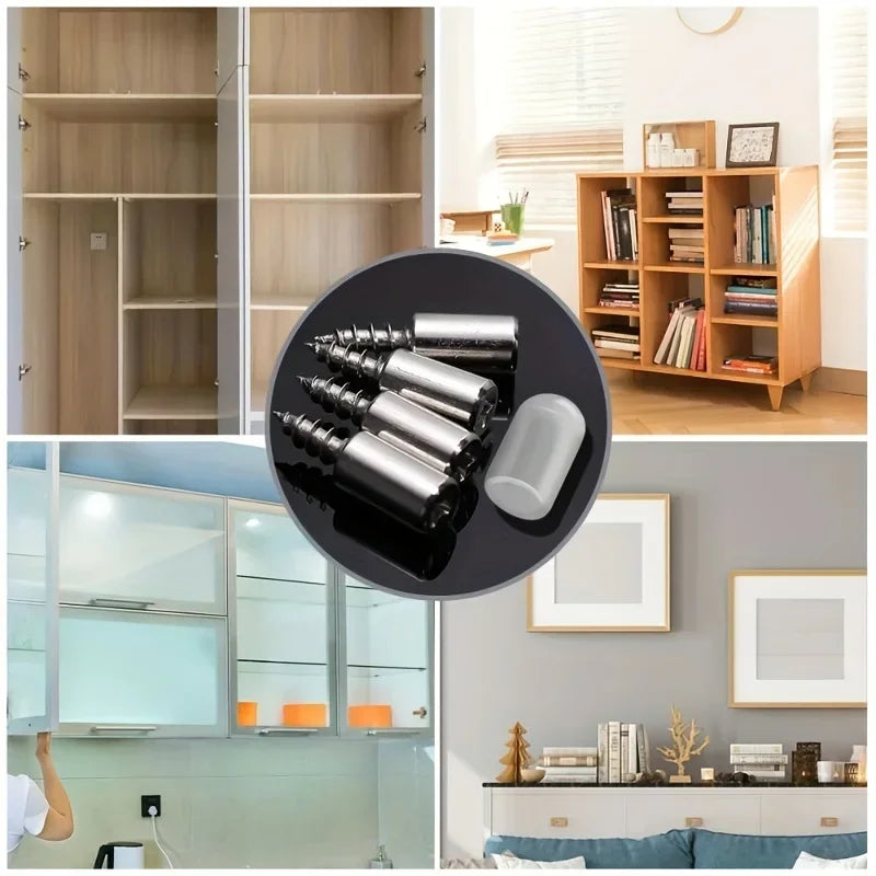 Parafusos auto-roscantes para gabinete, suporte laminado, suporte laminado, parafuso de rosca integrado, suporte de prateleira, 20 PCs, 40PCs
