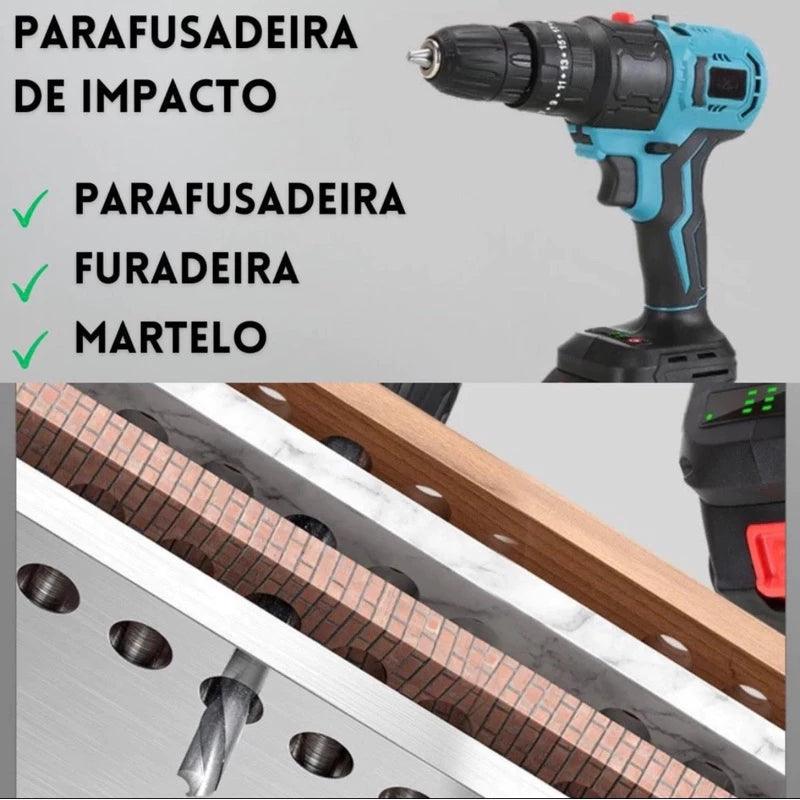Kit 9 em 1 Multifuncional com Seis Cabeçotes Intercambiáveis – Furadeira, Parafusadeira, Esmerilhadeira, Motosserra, Serra Tico-Tico e Mais - Akada Brasil