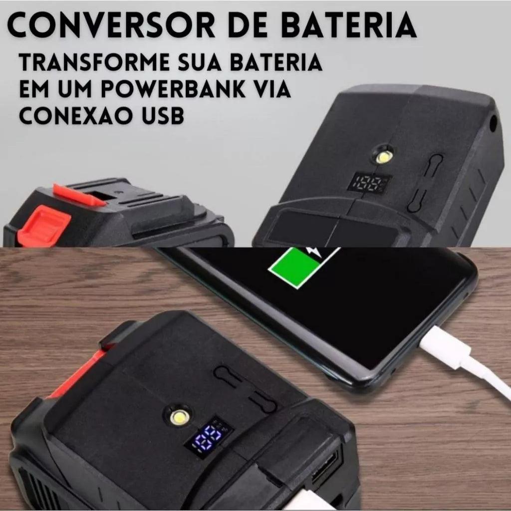 Kit 9 em 1 Multifuncional com Seis Cabeçotes Intercambiáveis – Furadeira, Parafusadeira, Esmerilhadeira, Motosserra, Serra Tico-Tico e Mais - Akada Brasil