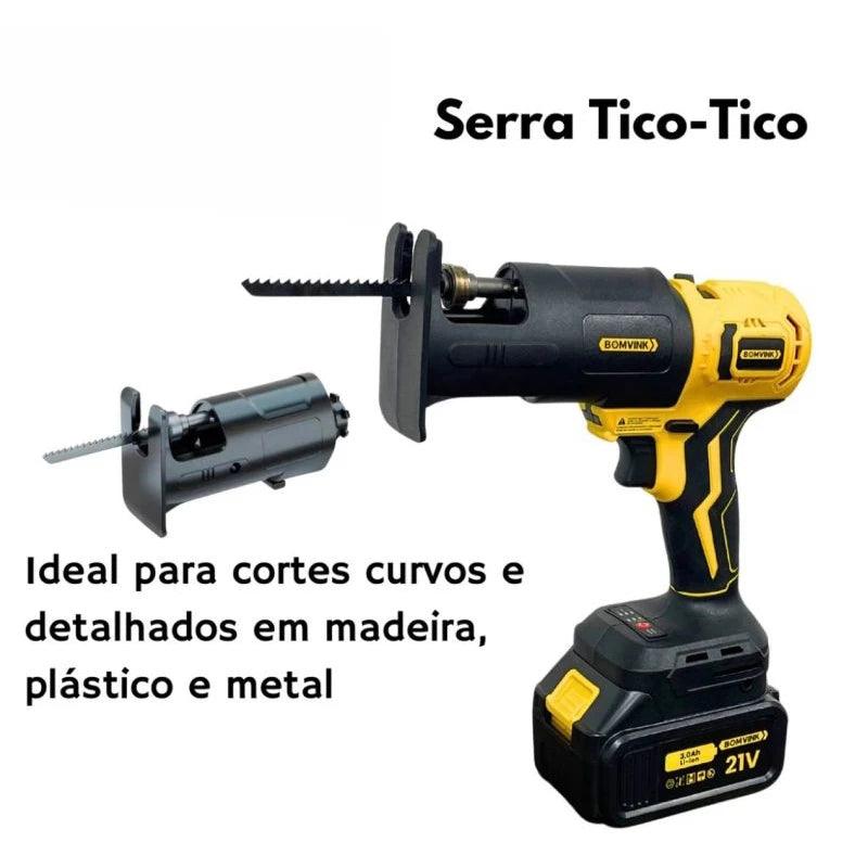 Kit 9 em 1 Multifuncional com Seis Cabeçotes Intercambiáveis – Furadeira, Parafusadeira, Esmerilhadeira, Motosserra, Serra Tico-Tico e Mais - Akada Brasil