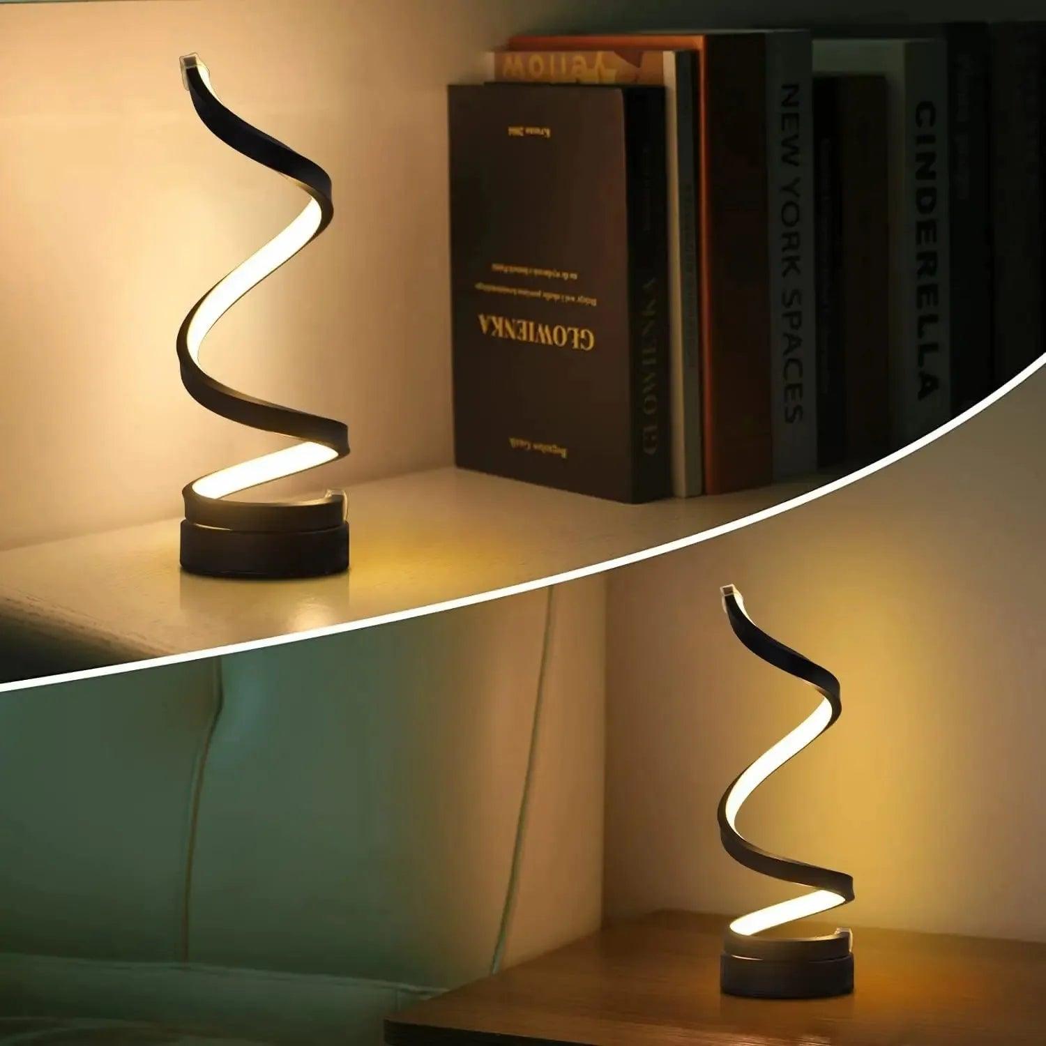Candeeiro de Mesa LED Regulável Espiral Moderno - Akada Brasil