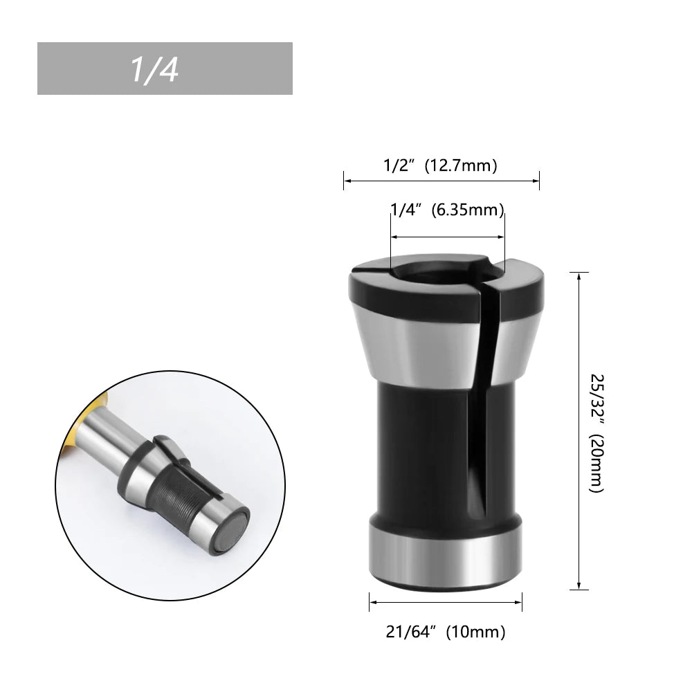 Conjunto de Pinças para Tupia Laminadora - 6mm, 8mm, 6.35mm - Akada Brasil