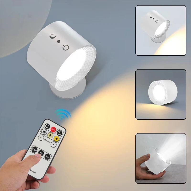 Lâmpada de Parede LED com Iluminação Dupla, Controle Remoto e Rotação 360° - Akada Brasil