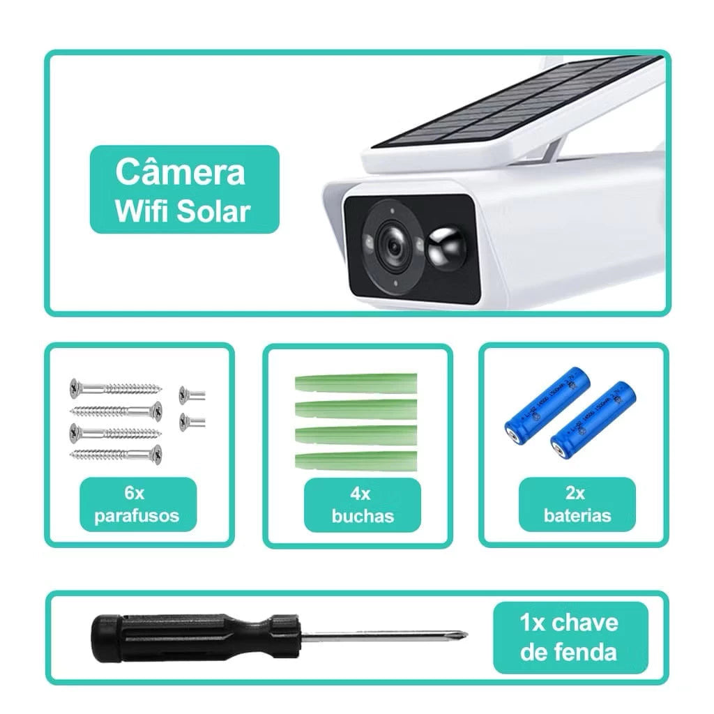 Câmera Wi-Fi Solar com Alarme PIR - CamProtec - Akada Brasil