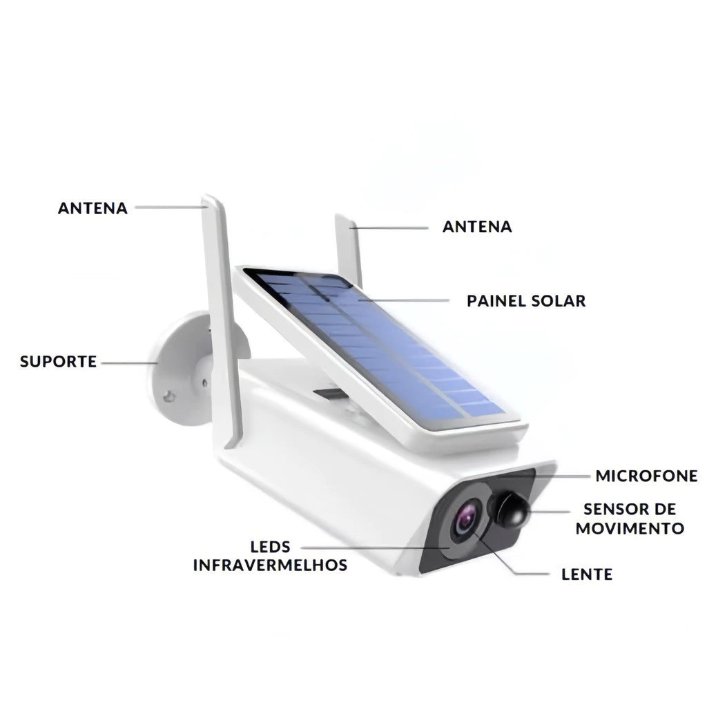 Câmera Wi-Fi Solar com Alarme PIR - CamProtec - Akada Brasil