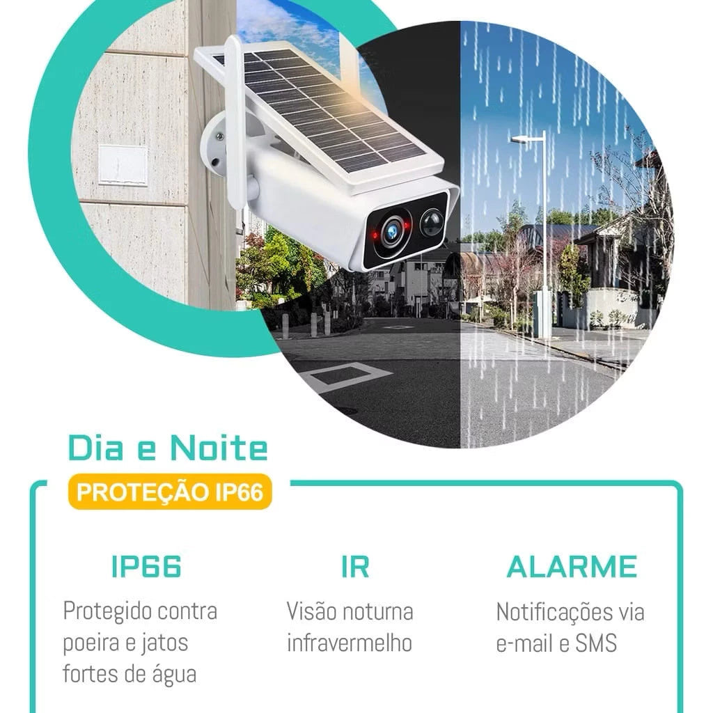 Câmera Wi-Fi Solar com Alarme PIR - CamProtec - Akada Brasil