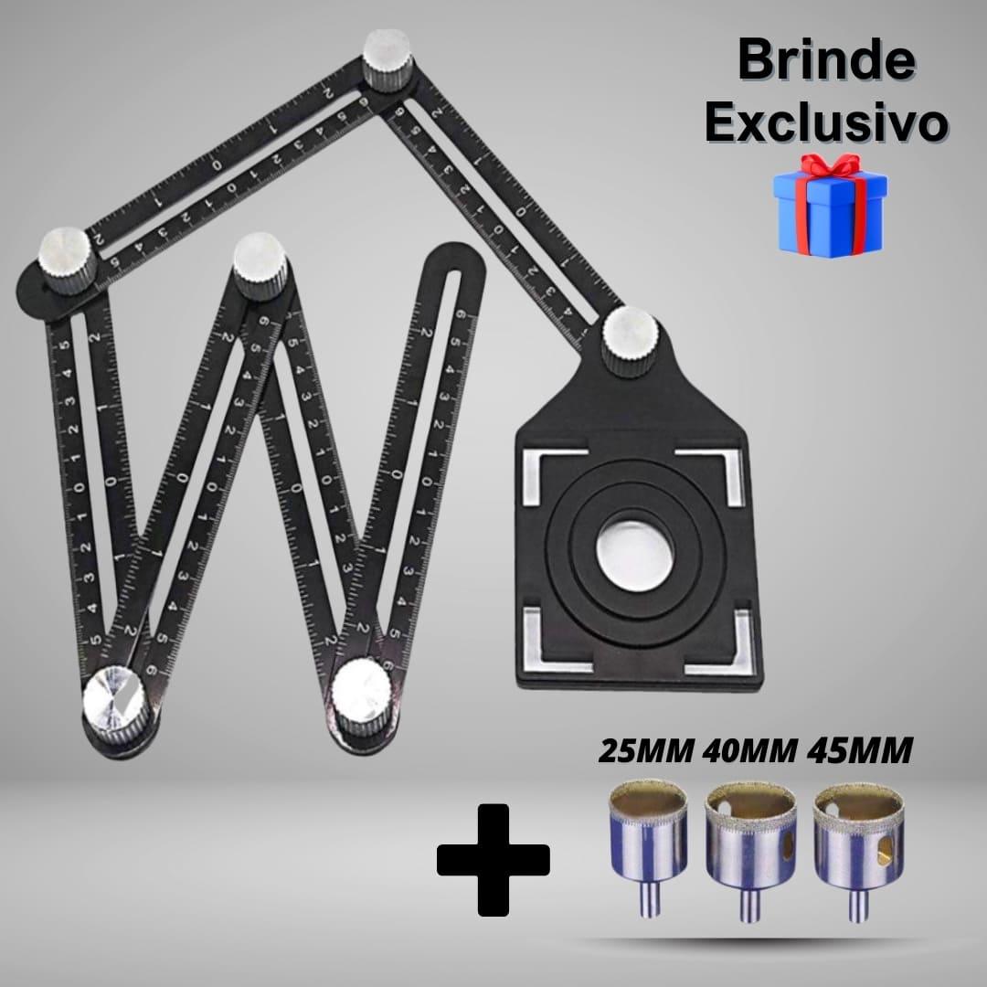 Régua Multi Ângulo, Brocas Diamantadas e Brinde - RulerDrill - Akada Brasil