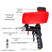 Pistola de Jato de Areia Akada Remova Ferrugem e Manchas com Facilidade