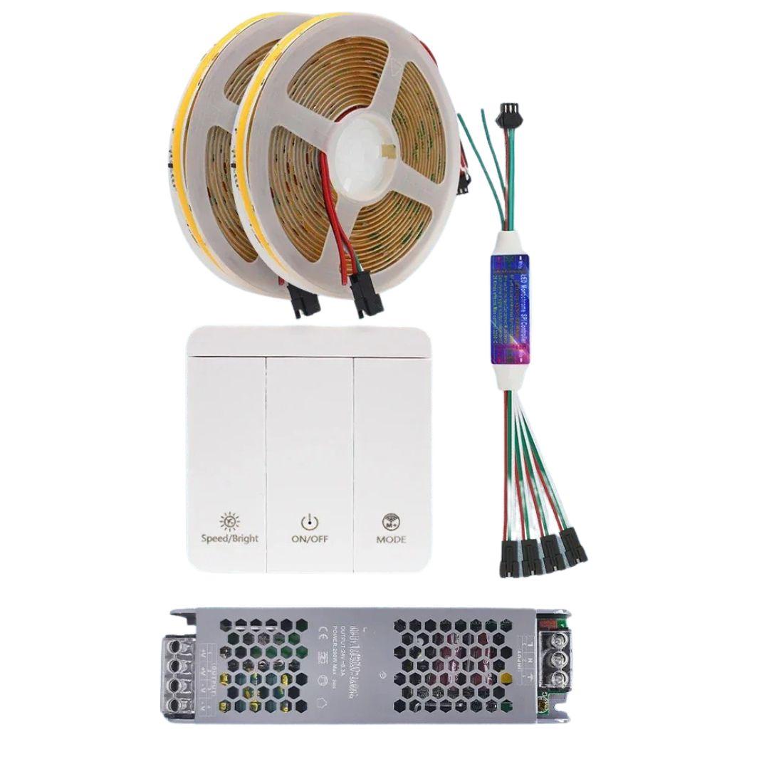 Fita de LED Sequencial COB – Iluminação Profissional com Efeitos Dinâmicos