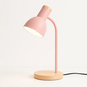 Luminária de Mesa Moderna com Base de Madeira