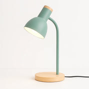 Luminária de Mesa Moderna com Base de Madeira