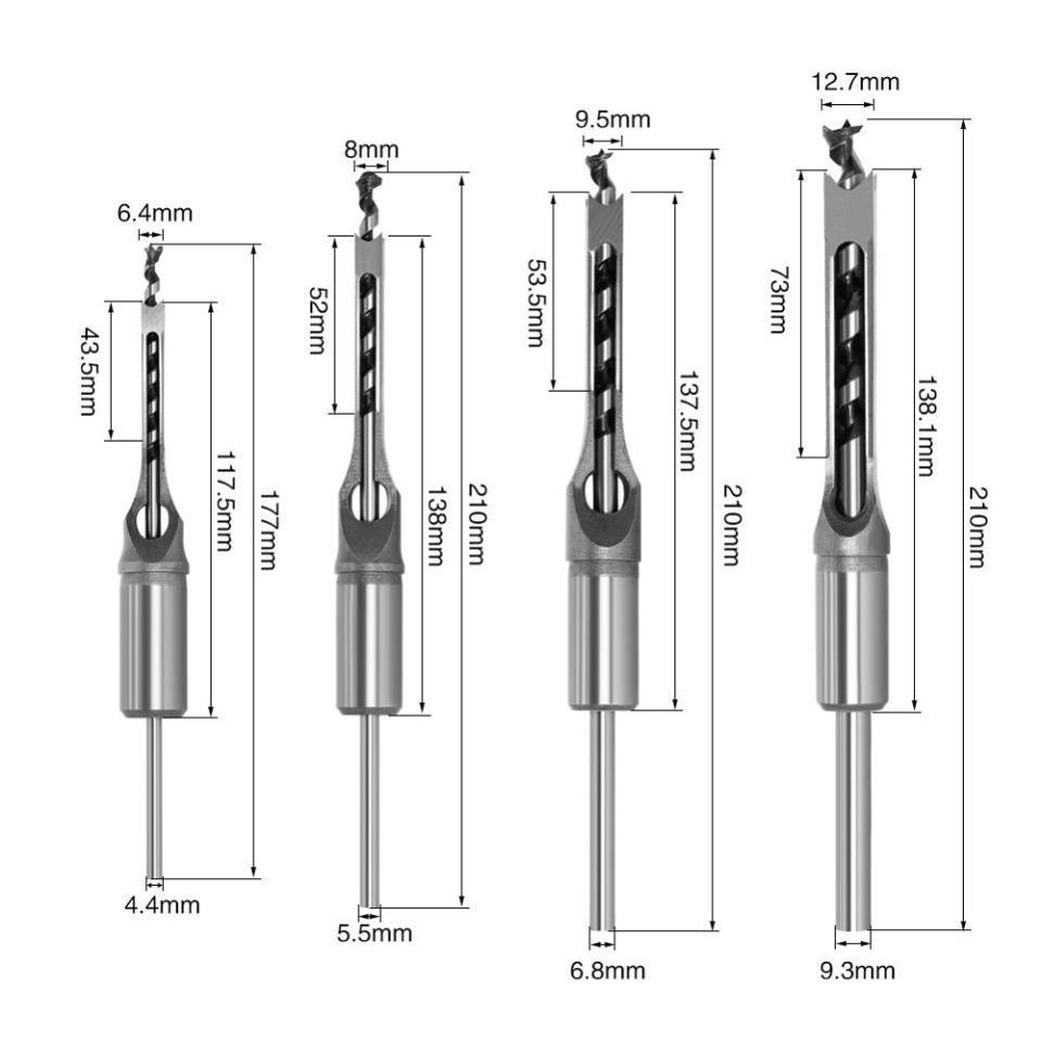 Kit Brocas Fura Quadrado 4 Peças - Maxdrill - Akada Brasil