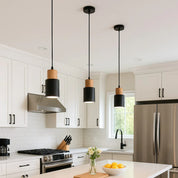 Luminária Pendente Minimalista Madeira Akada