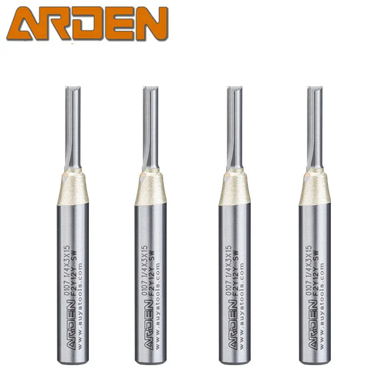 Fresa Reta de Tungstênio Arden para Tupia e CNC – Haste 6.35mm 1/4"