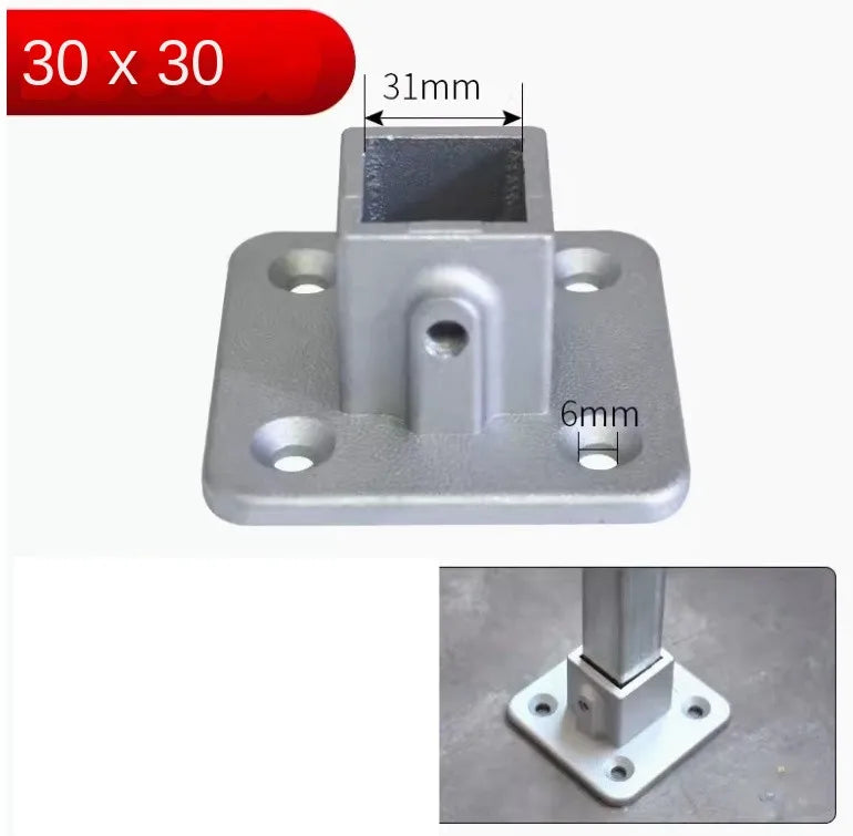 Conector Quadrado Estrutural em Liga de Alumínio 30x30mm