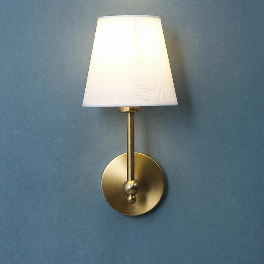 Lâmpada de parede retro americana para quarto, lâmpada de cabeceira, brilho do espelho, candelabro de luxo, abajur de tecido, TV Wall Lights