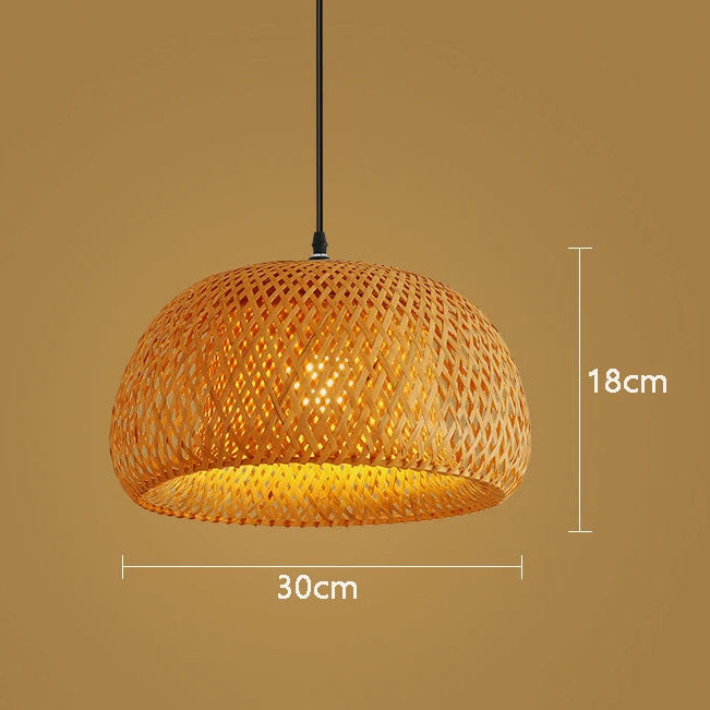 Lanterna de bambu 30cm luminária natural rattan vime e27 led lustres tecidos à mão abajures luminária pendurada luz
