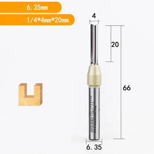Fresa Reta de Tungstênio Arden para Tupia e CNC – Haste 6.35mm 1/4"
