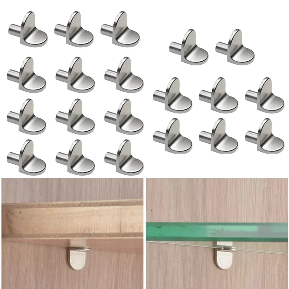 20 peças 5mm em forma de l pinos de suporte de prateleira: fixar placas de madeira/vidro em armários, suportes de suporte de móveis ideais