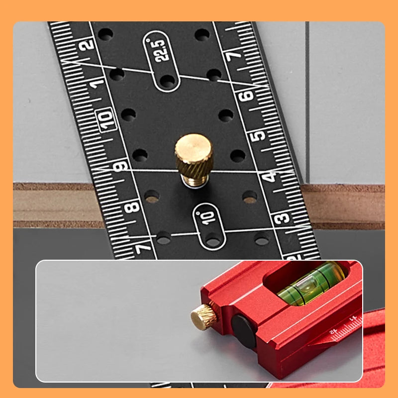 Esquadro de Precisão com Nível de Bolha - AngleMaster Red