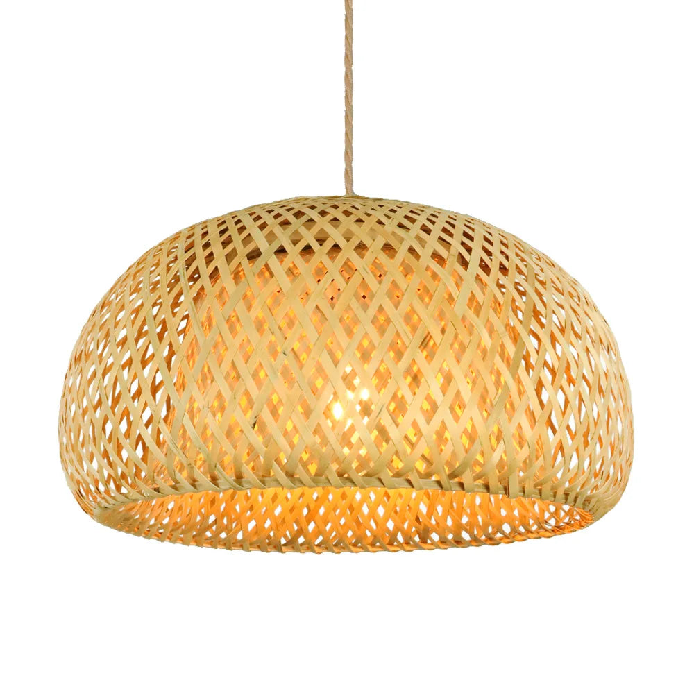 Lanterna de bambu 30cm luminária natural rattan vime e27 led lustres tecidos à mão abajures luminária pendurada luz