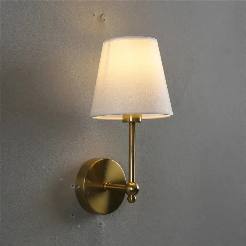 Lâmpada de parede retro americana para quarto, lâmpada de cabeceira, brilho do espelho, candelabro de luxo, abajur de tecido, TV Wall Lights
