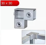 Conector Quadrado Estrutural em Liga de Alumínio 30x30mm